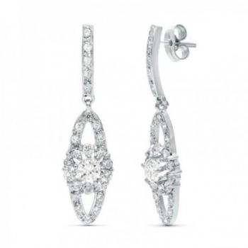 Or blanc 18 K, oxyde de zirconium, boucles d’oreilles femmes Inmaculada Romero (AF4187)