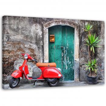 Décoration Murale Scooter Rouge 100x70