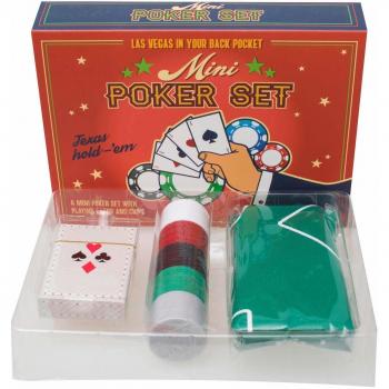 Thumbs Up! Mini Texas Hold'em Set with Playing Mat and Chips