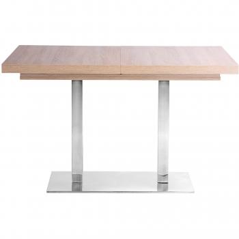 Edelstahl‑Auszugs‑Esstisch (B/H/T: 120 x 75 x 80 cm) – Sonoma Eiche, 47 mm dicke Platte