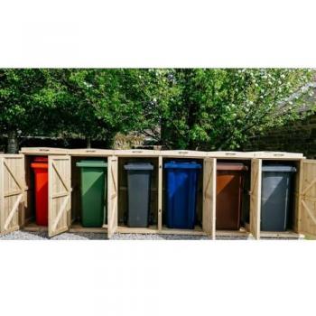 Chatburn Timber Bin Stash – Fits Six 140L Wheelie Bins (Brown)