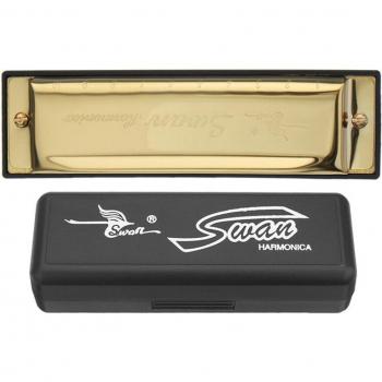 Gold Color 10 Hole Harmonica for Blues and Jazz
