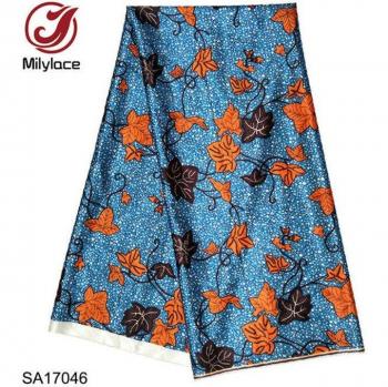 Milylace Digital Printed Wax Satin Fabric SA17049