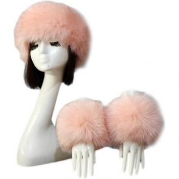 Women's Winter Plush Earmuffs Headband with Wrist Warmers