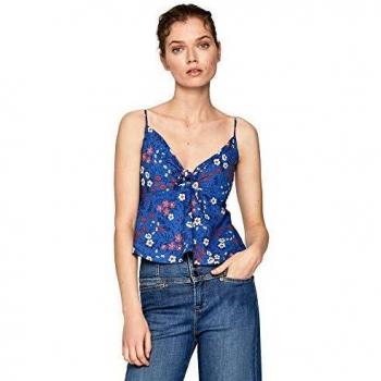 Pepe Jeans Blue Sleeveless Tops for Women Size L