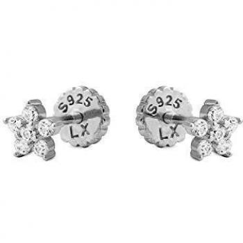 Pendientes Babcon Anba de plata de ley 925 con acabado en baño de rodio de Luxenter