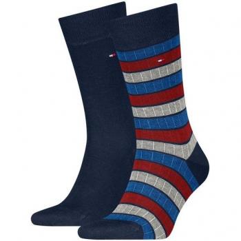 Männer‑Socken Tommy Hilfiger, 2‑Pack, farbenfrohe Streifenlinie