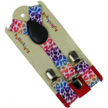 Kids Leopard Print Y-Back Suspenders