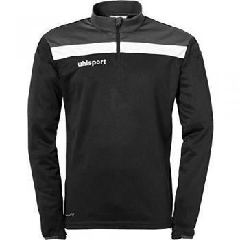 Uhlsport Kinder Offense 23 1/4 Zip Top Sweatshirt, schwarz/Anthra/Weiß, 128