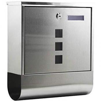 Portagiornale Cassetta Postale Inox 305 × 95 × 335 mm con Etichetta Nome