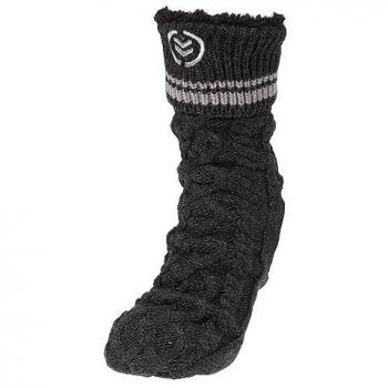 Chaussettes fourrées Isotoner homme brodées gris chiné