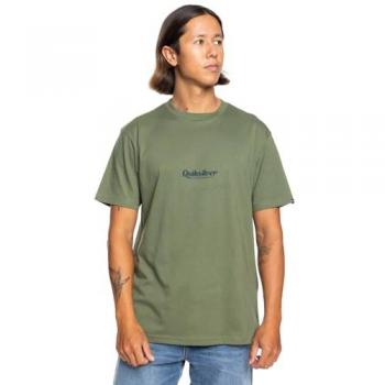 T-shirt Quiksilver Vert avec Écriture Simple