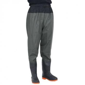 Waist Waders with Boots Dark Green Size 44