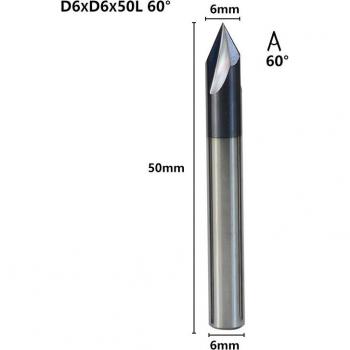 Fresa CNC Hampton 60° Carburo de Tungsteno, 3 Flares