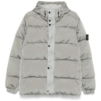 Stone Island L Gray Hooded Winter Jacket for Men