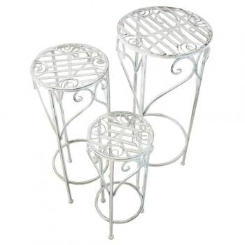 Trio de Bancos Acero Para Jardinería