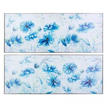 Adda Home: Cabecero de Cama 40% PM, 2 Cuadros Flores en Lienzo (152x5x62 cm)