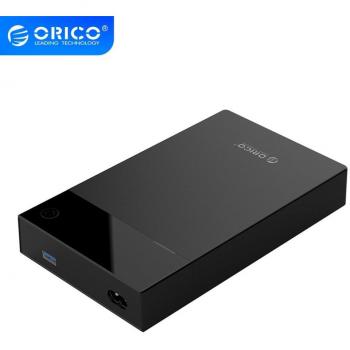 ORICO 3,5 Zoll tragbares Festplattengehäuse, SATA zu USB 3.0, 12V Stromversorgung, unterstützt 12TB HDD/SSD, UASP für PC und TV