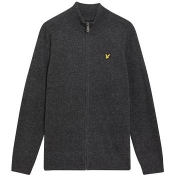 Wool-Blend Charcoal Marle Men's Full-Zip Pullover (Lyle & Scott)