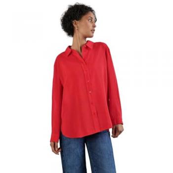 STREET ONE Damen Bluse mit Materialmix