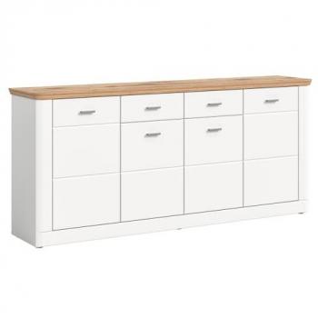 Weißes Sideboard MODERN TIMES mit 4 Türen und 2 Schubladen, Maße (cm): B: 195 H: 87 T: 40