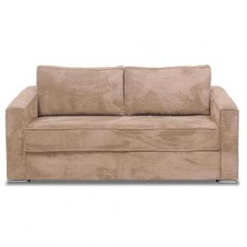 Canapé Express 4 Places Taupe avec Matelas 18 cm