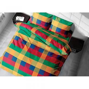 Sacco Copripiumino Matrimoniale 100% Cotone Made in Italy Disegno Scozzese Rosso