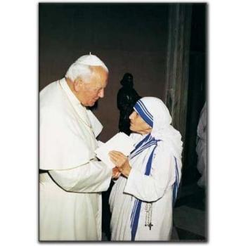 Artopweb EC18478 Papa et Mère Teresa de Calcutta – Décor bois multicolore 50×70 cm