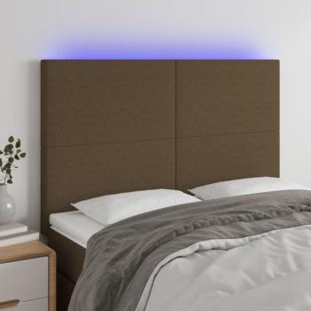 LED Headboard Marrone Scuro 144x5x118/128 cm – Comfort e Luci