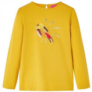 Camiseta de Manga Comprida para Crianças Ocre Escuro 92 (Vida XL)