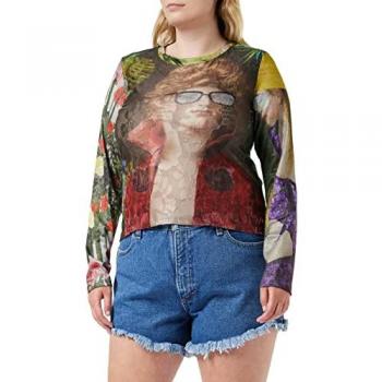 Camiseta de Manga Larga Desigual Mujer TS_Mirna Verde XS