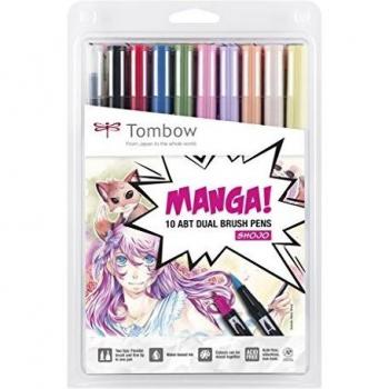 Tombow ABT 10-Piece Manga and Shojo Brush Pen Set