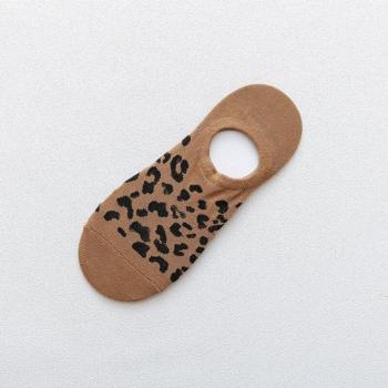 Leopard Print Silicone Non-slip Invisible Socks for Women