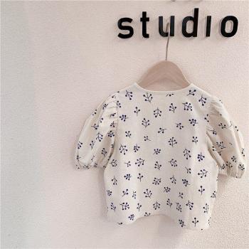 Chemise à simple boutonnage pour filles, manches bouffantes, lin, style japonais 2022