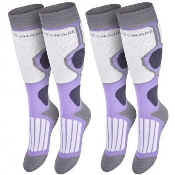 Kinder‑High‑Protection‑Funktionssocken „Schwarze Schlange“ – 2 Paare – Schwarz/​Violett