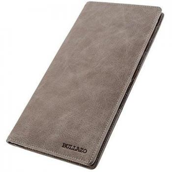 BULLAZO Edle Lederpasshülle mit RFID‑Filter – Grau
