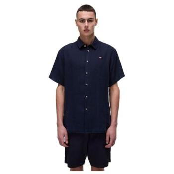 Freizeithemd Napapijri, Regular Fit, Marine – Leinen – XXXL (Herren)