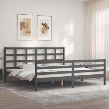 Vidaxl Bed Frame Grey 200x200 cm Solid Wood