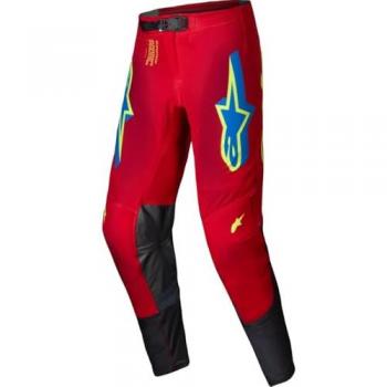 Pantalon de motocross Alpinestars Supertech Maker Rouge Jaune Taille 34