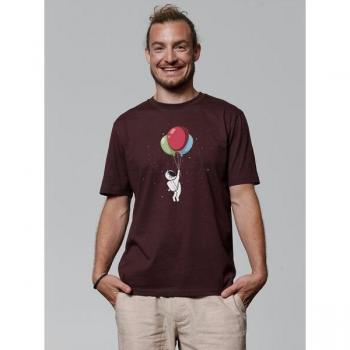 Camicia con Motivo Baloon Astronautico in Bordeaux