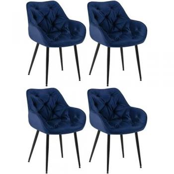 Set Poltroncine Tanna in Velluto Blu Scuro