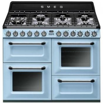 Smeg TR4110AZ Victoria Pastel Blue Four Cavity Dual Fuel Range Cooker