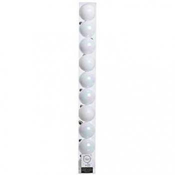 Decoris set di 10 sfere bianche 6cm