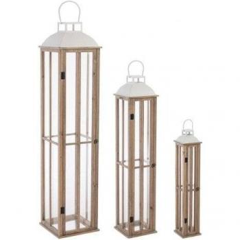 Lanterne Legno 3 pezzi SHAYRA Bianco 0141500