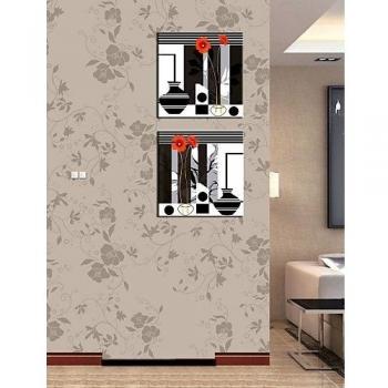 **Decoración de Pared en Lienzo con Motivo Florido – Sin Marco