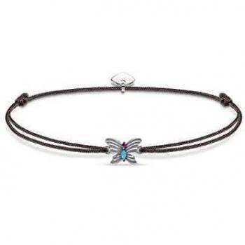 Thomas Sabo Schmetterlingsarmband Little Secrets 925 Silber / Grau Nylon