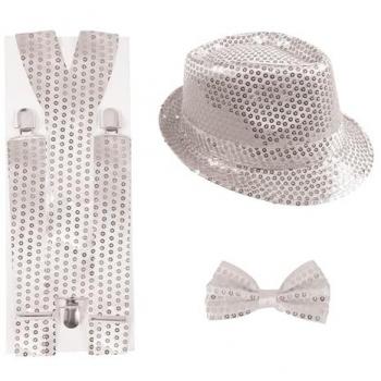 Flashback Fête – Chapeau, Bretelles et Nœud en Métal