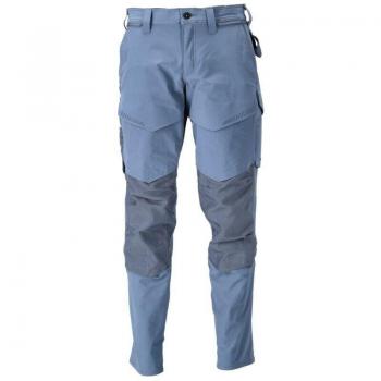 Mascot Stone Blue Work Trousers with Pocket Kneepads
