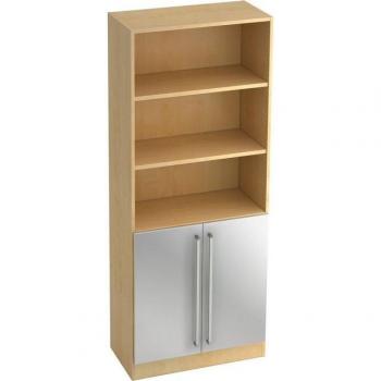 Regal 5 OH 80x42x200,4 cm, 2 Türen unten, Griff C