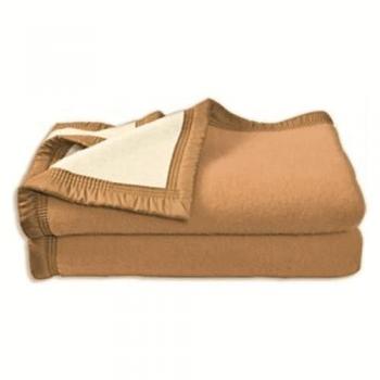 Couverture Aubisque Laine Woolmark 240×260 cm – Tissu Biche & Terre